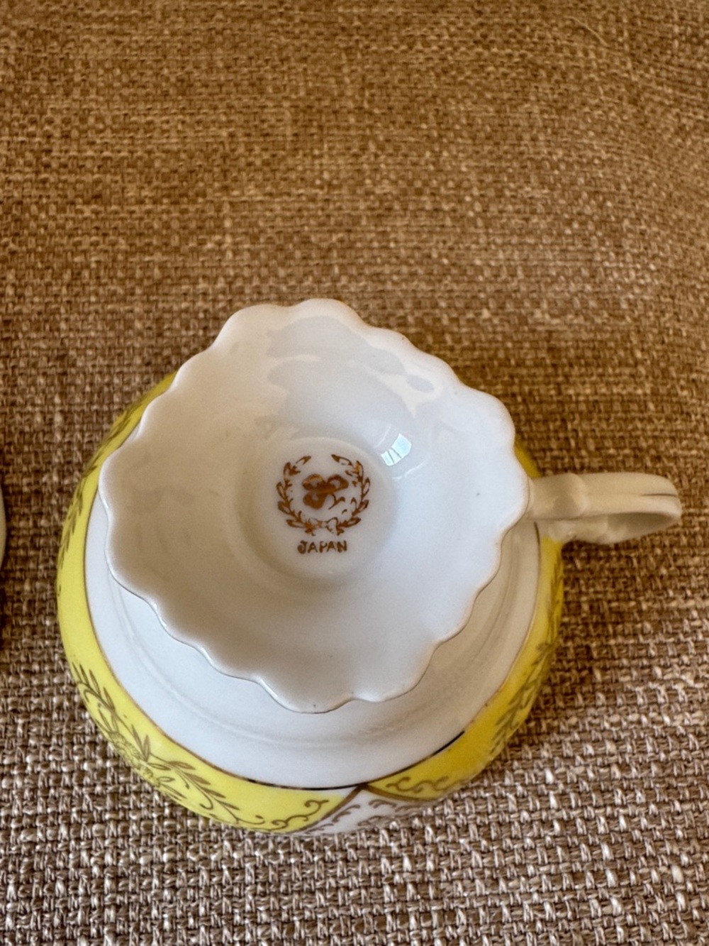Yellow Floral Teacup and Saucer - Classic Bone China - Picture 3 of 3
